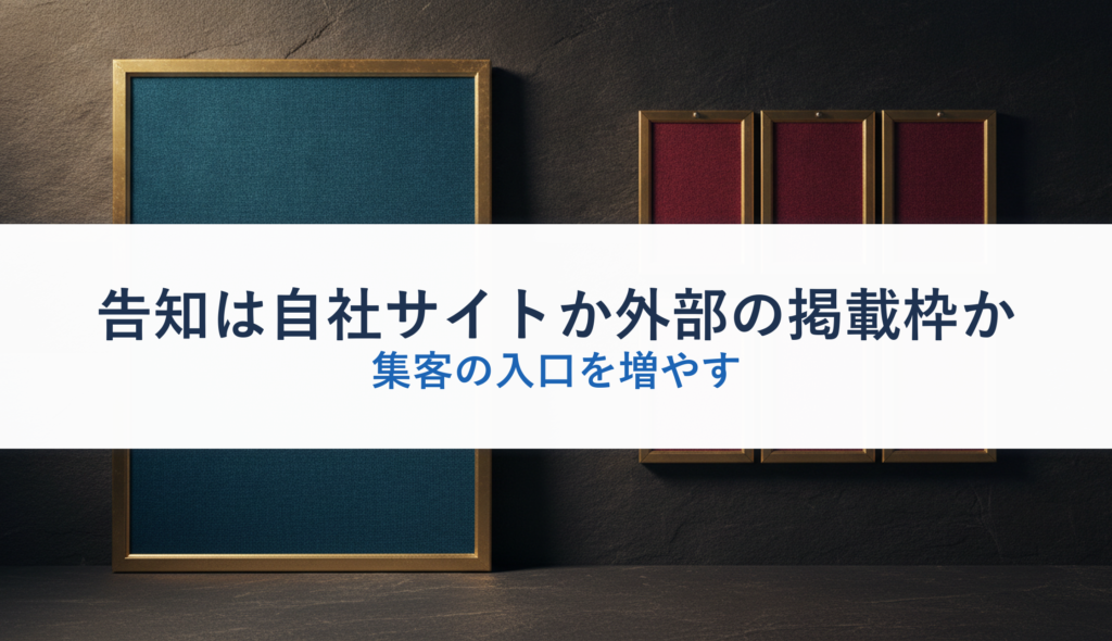 告知は自社サイトか外部の掲載枠か｜集客の入口を増やす