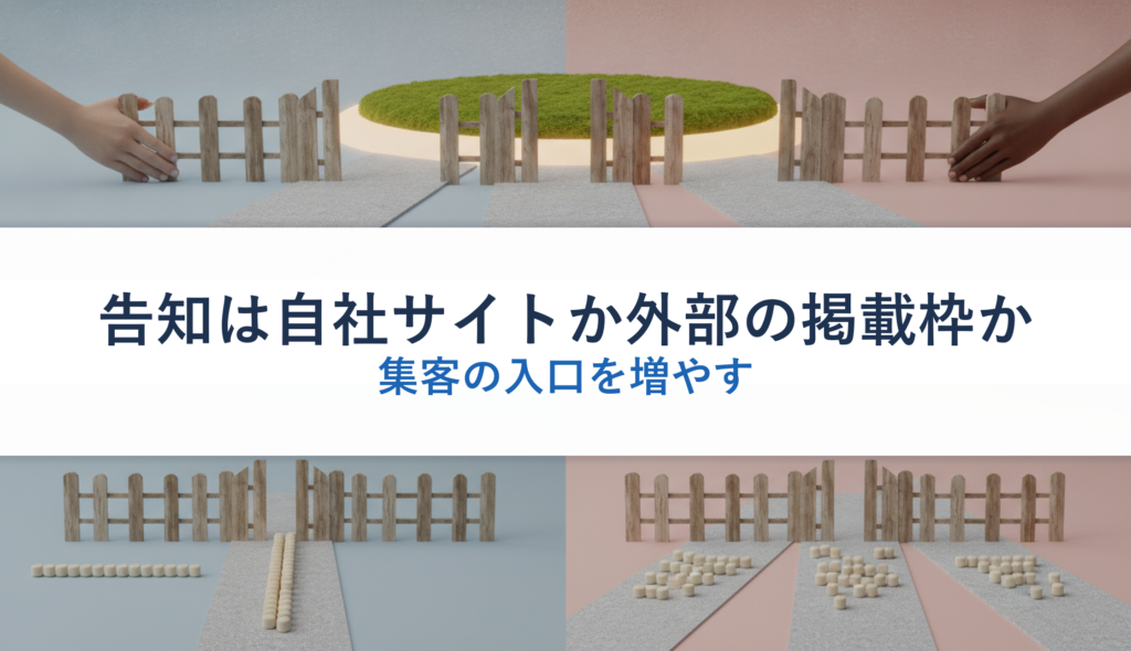 告知は自社サイトか外部の掲載枠か｜集客の入口を増やす