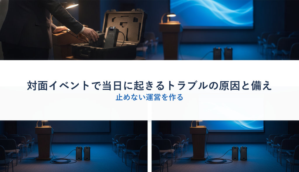 対面イベントで当日に起きるトラブルの原因と備え｜止めない運営を作る