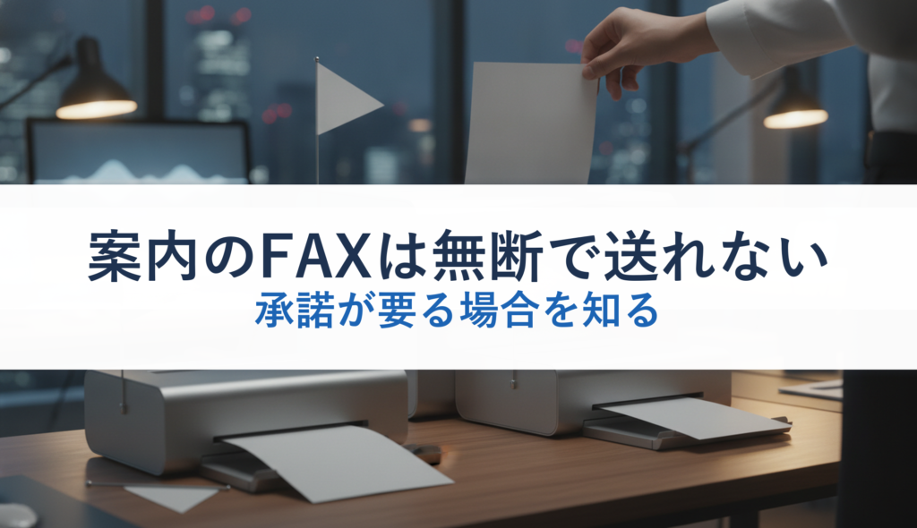 案内のFAXは無断で送れない｜承諾が要る場合を知る