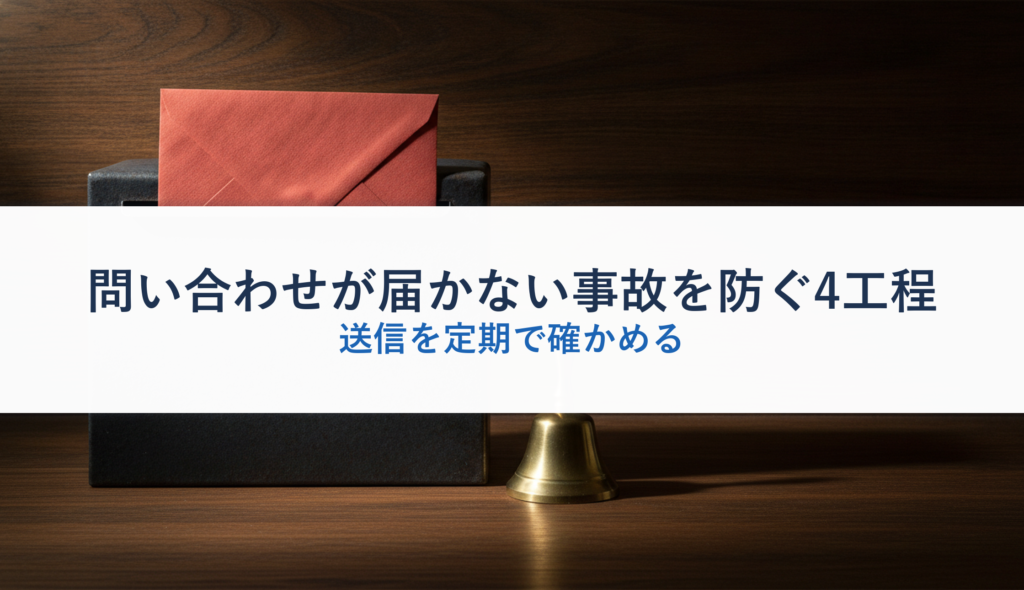 問い合わせが届かない事故を防ぐ4工程｜送信を定期で確かめる