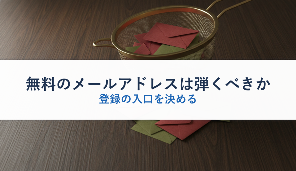 無料のメールアドレスは弾くべきか｜登録の入口を決める