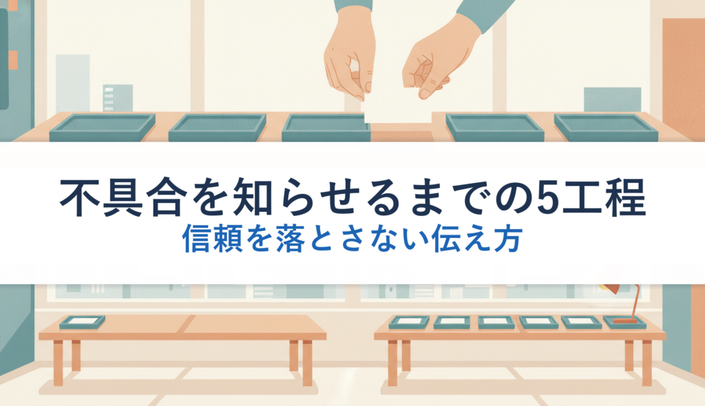 不具合を知らせるまでの5工程｜信頼を落とさない伝え方