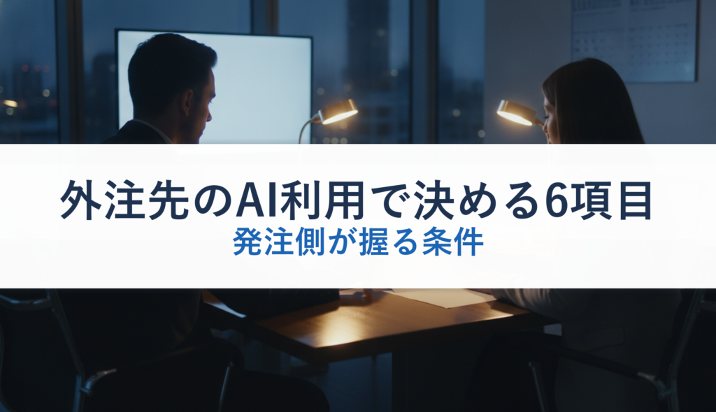 外注先のAI利用で決める6項目｜発注側が握る条件