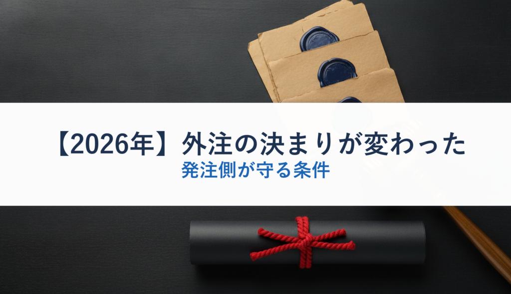 【2026年】外注の決まりが変わった｜発注側が守る条件