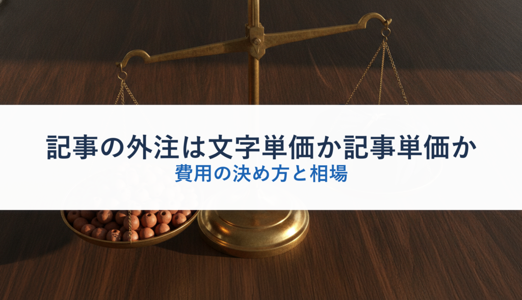 記事の外注は文字単価か記事単価か｜費用の決め方と相場