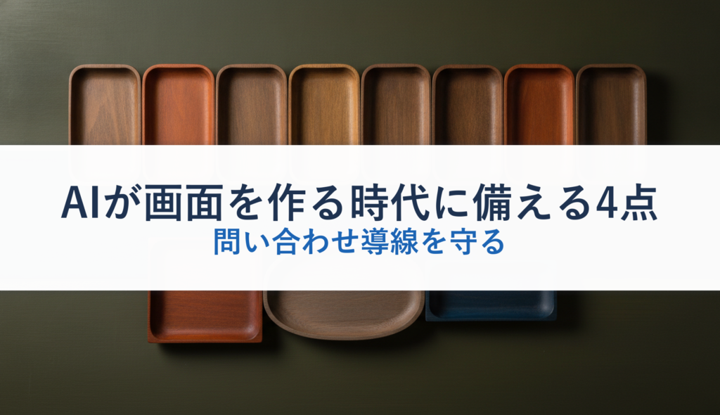 AIが画面を作る時代に備える4点｜問い合わせ導線を守る