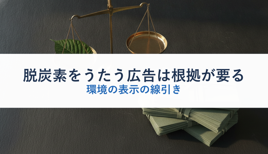 脱炭素をうたう広告は根拠が要る｜環境の表示の線引き