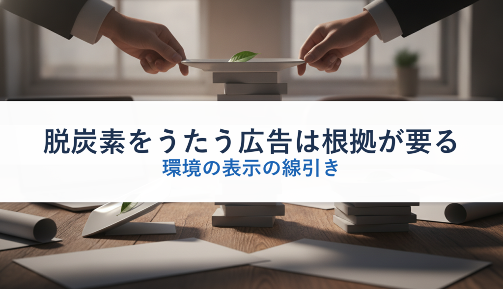 脱炭素をうたう広告は根拠が要る｜環境の表示の線引き