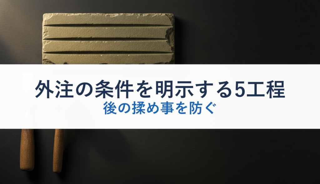 外注の条件を明示する5工程｜後の揉め事を防ぐ