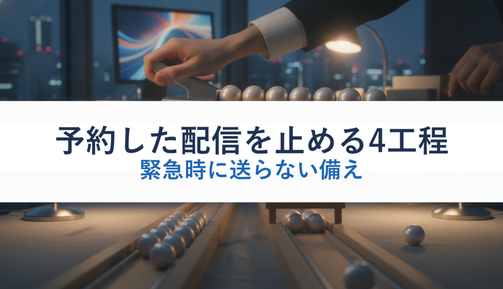 予約した配信を止める4工程｜緊急時に送らない備え