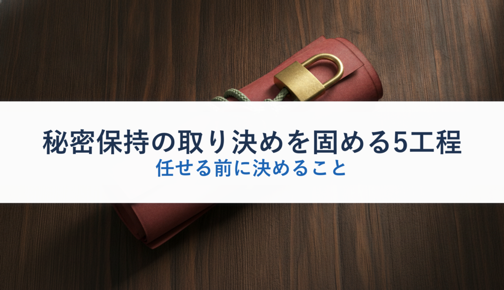 秘密保持の取り決めを固める5工程｜任せる前に決めること