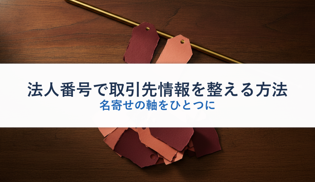 法人番号で取引先情報を整える方法｜名寄せの軸をひとつに