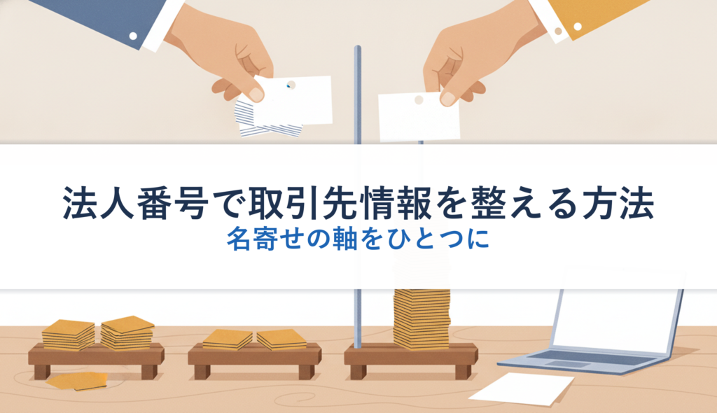 法人番号で取引先情報を整える方法｜名寄せの軸をひとつに