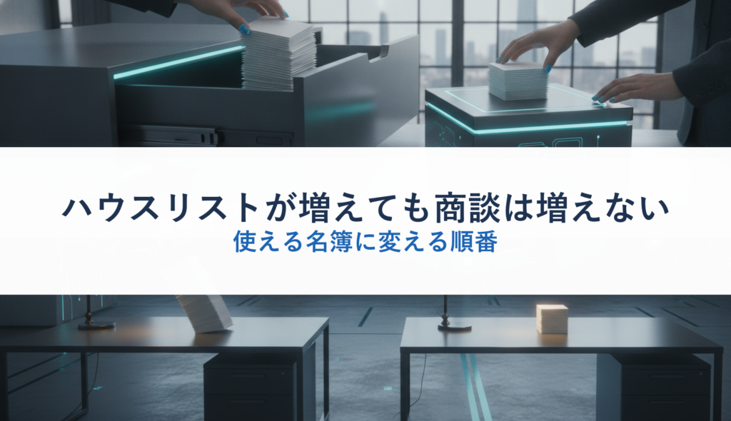 ハウスリストが増えても商談は増えない｜使える名簿に変える順番