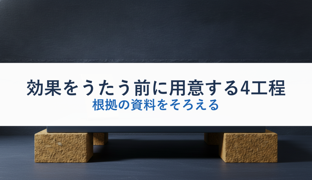 効果をうたう前に用意する4工程｜根拠の資料をそろえる