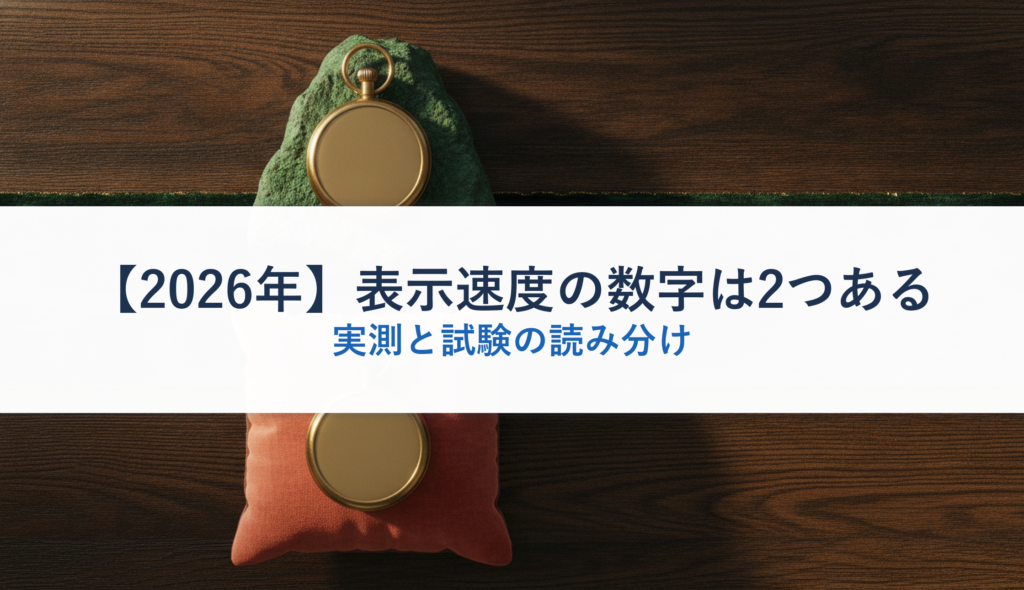 【2026年】表示速度の数字は2つある｜実測と試験の読み分け