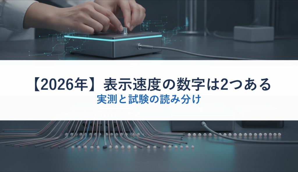【2026年】表示速度の数字は2つある｜実測と試験の読み分け