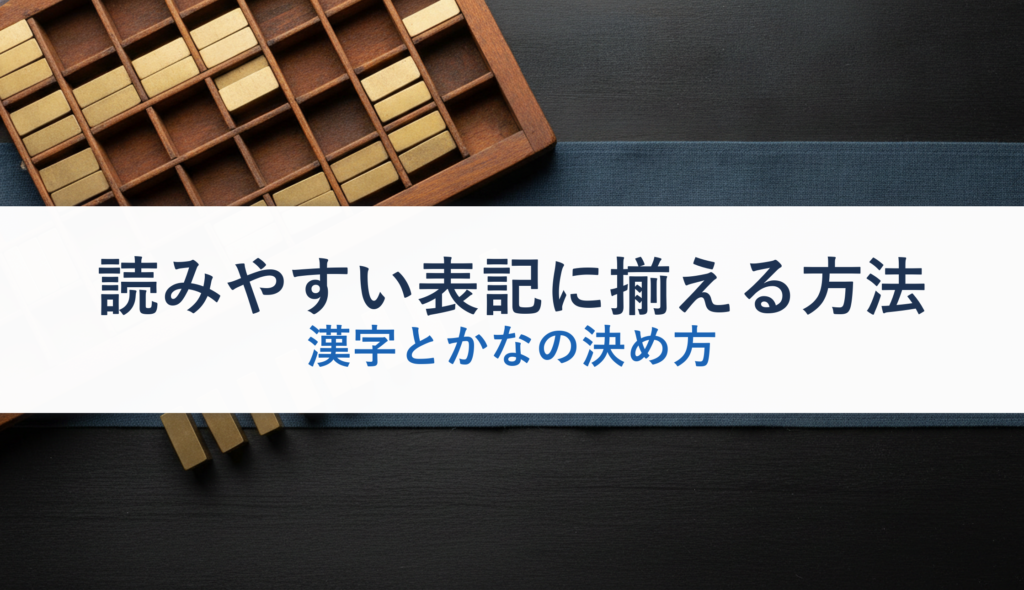 読みやすい表記に揃える方法｜漢字とかなの決め方
