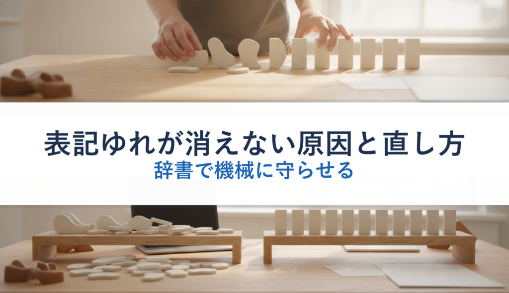 表記ゆれが消えない原因と直し方｜辞書で機械に守らせる
