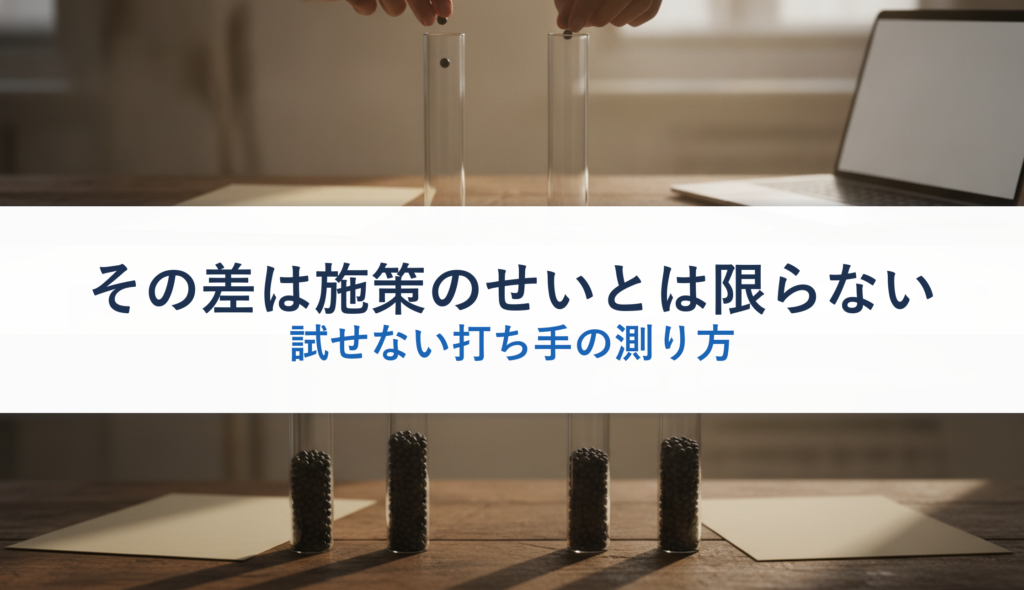 その差は施策のせいとは限らない｜試せない打ち手の測り方
