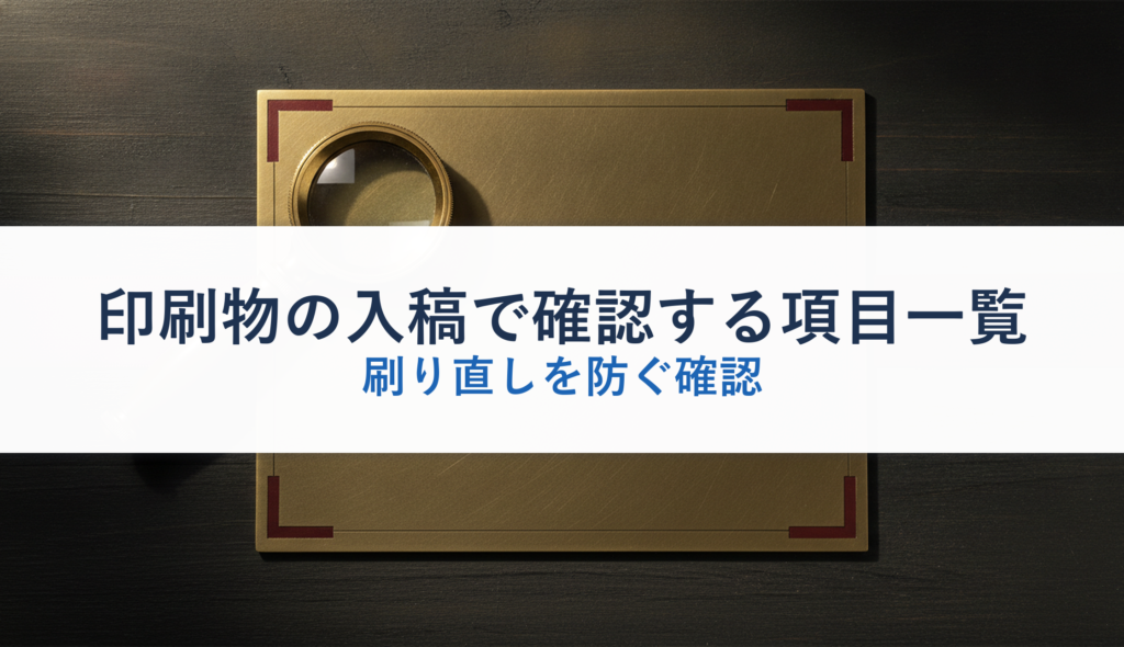 印刷物の入稿で確認する項目一覧｜刷り直しを防ぐ確認