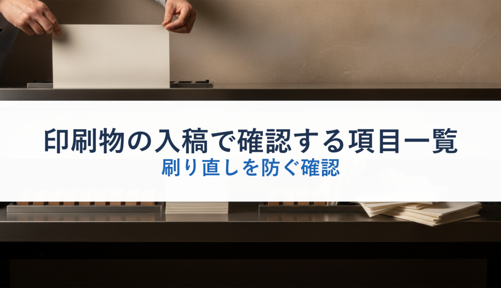 印刷物の入稿で確認する項目一覧｜刷り直しを防ぐ確認