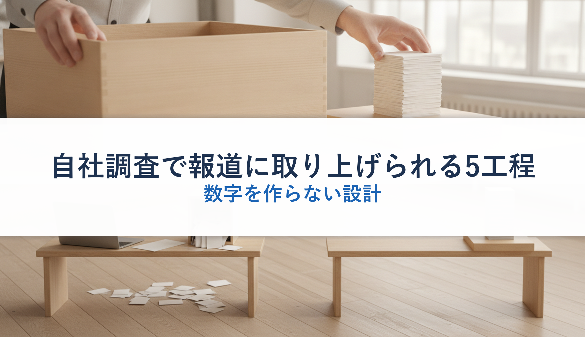 自社調査で報道に取り上げられる5工程｜数字を作らない設計