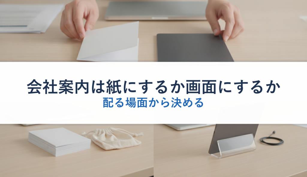 会社案内は紙にするか画面にするか｜配る場面から決める