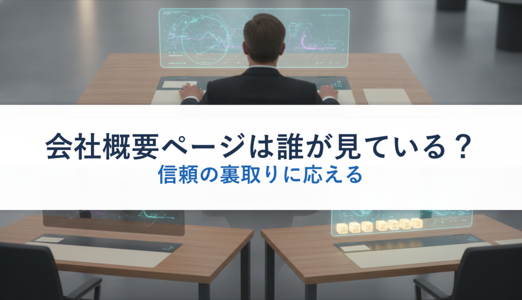 会社概要ページは誰が見ている？｜信頼の裏取りに応える