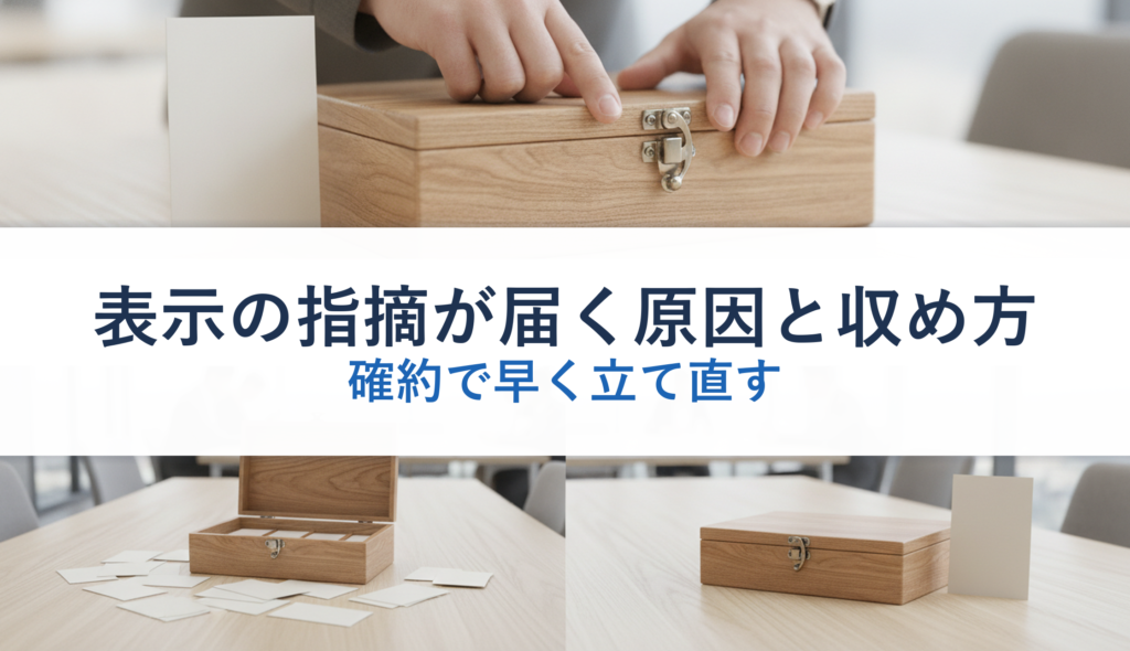 表示の指摘が届く原因と収め方｜確約で早く立て直す