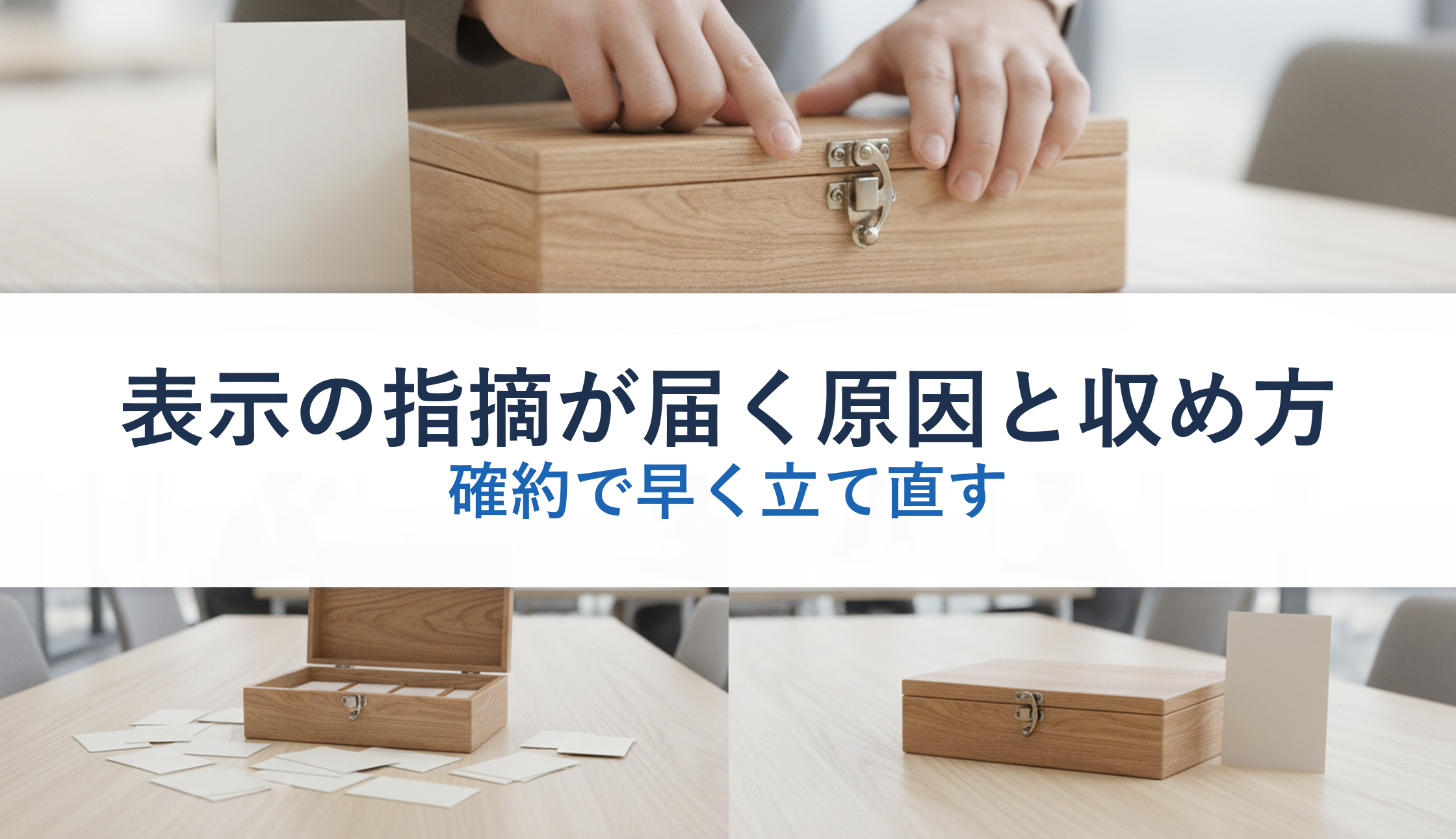 表示の指摘が届く原因と収め方｜確約で早く立て直す