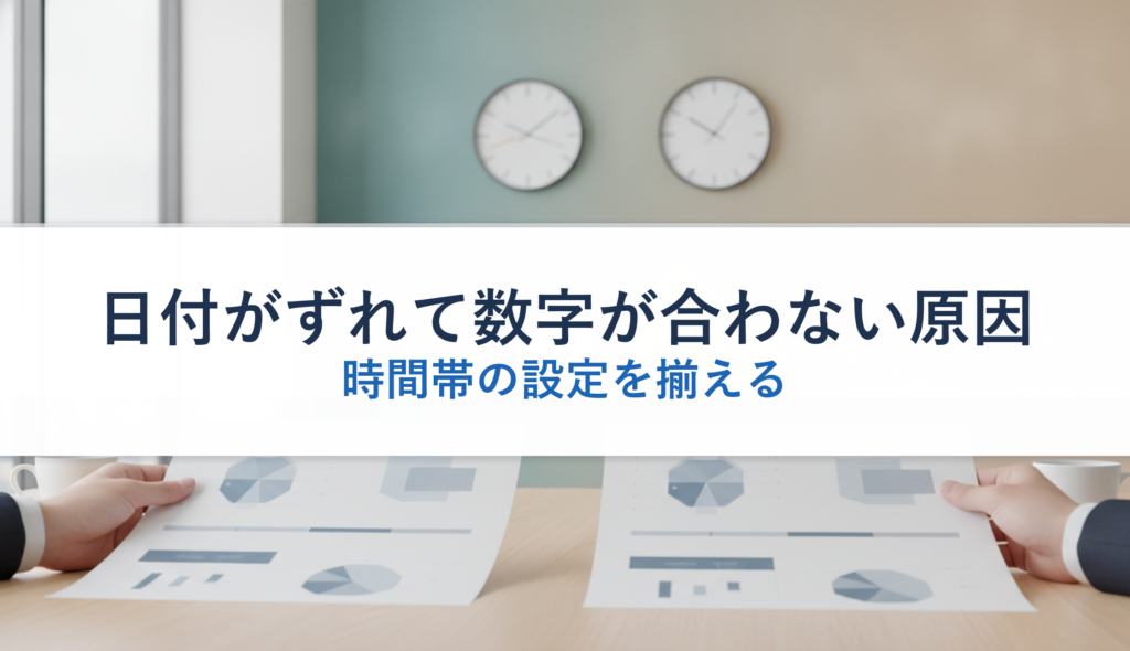 日付がずれて数字が合わない原因｜時間帯の設定を揃える