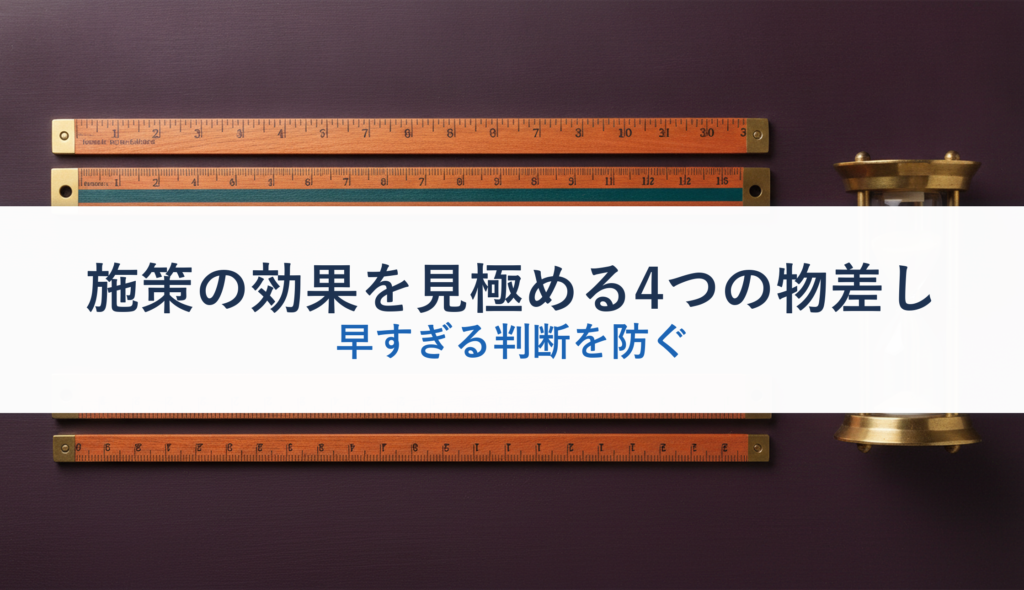 施策の効果を見極める4つの物差し｜早すぎる判断を防ぐ