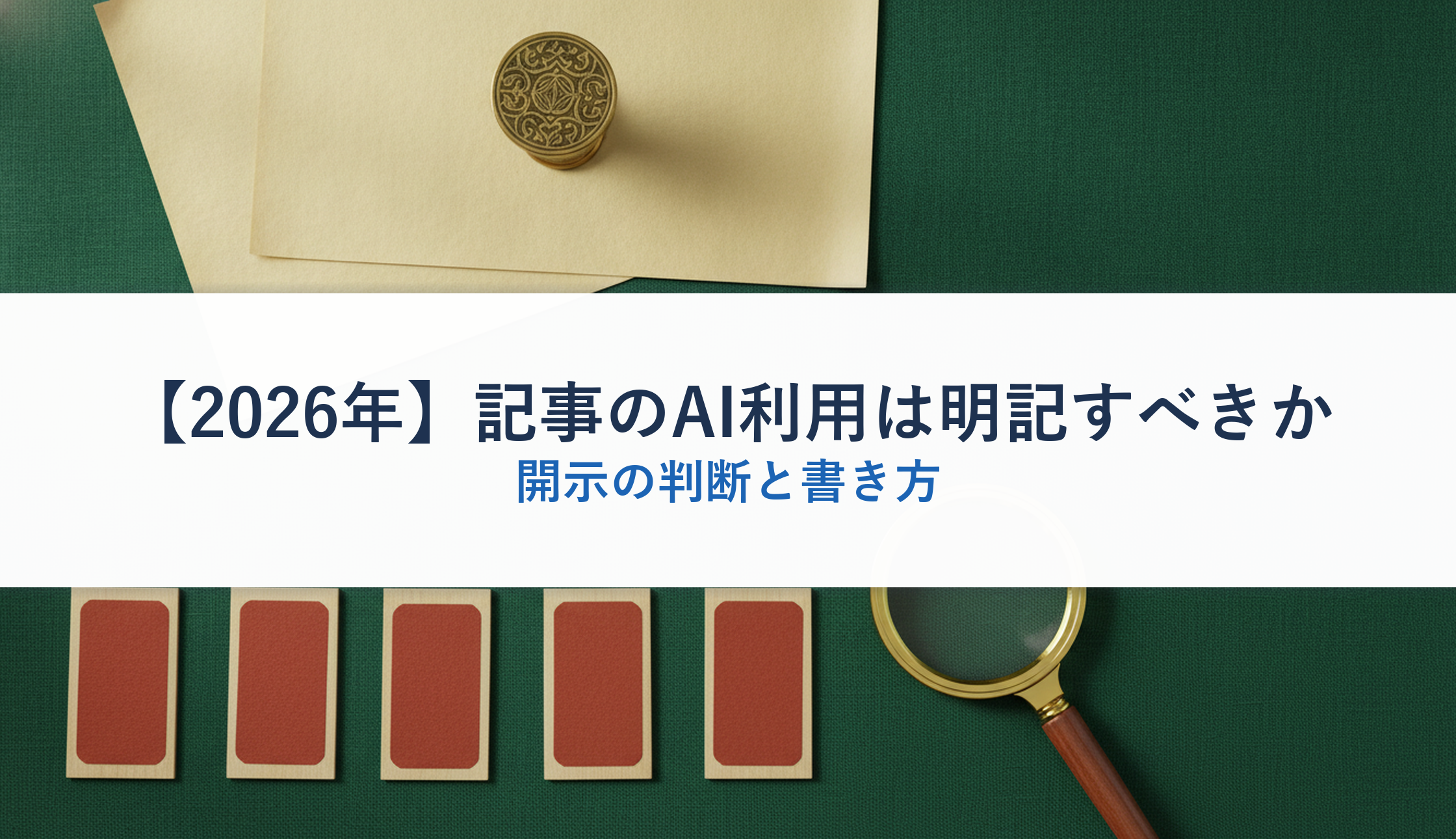 【2026年】記事のAI利用は明記すべきか｜開示の判断と書き方