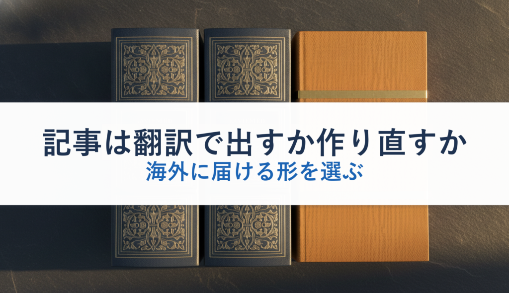記事は翻訳で出すか作り直すか｜海外に届ける形を選ぶ