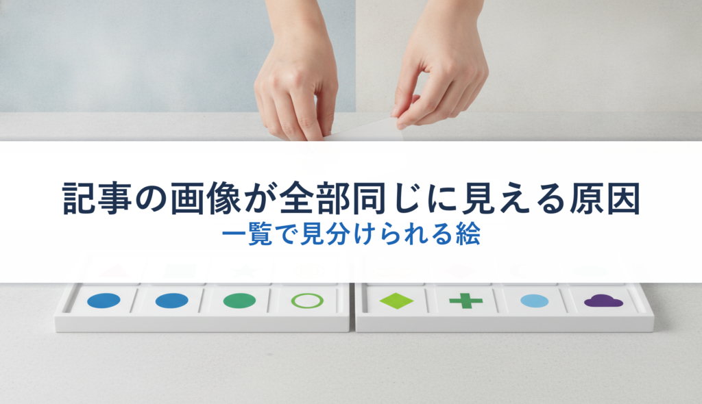 記事の画像が全部同じに見える原因｜一覧で見分けられる絵