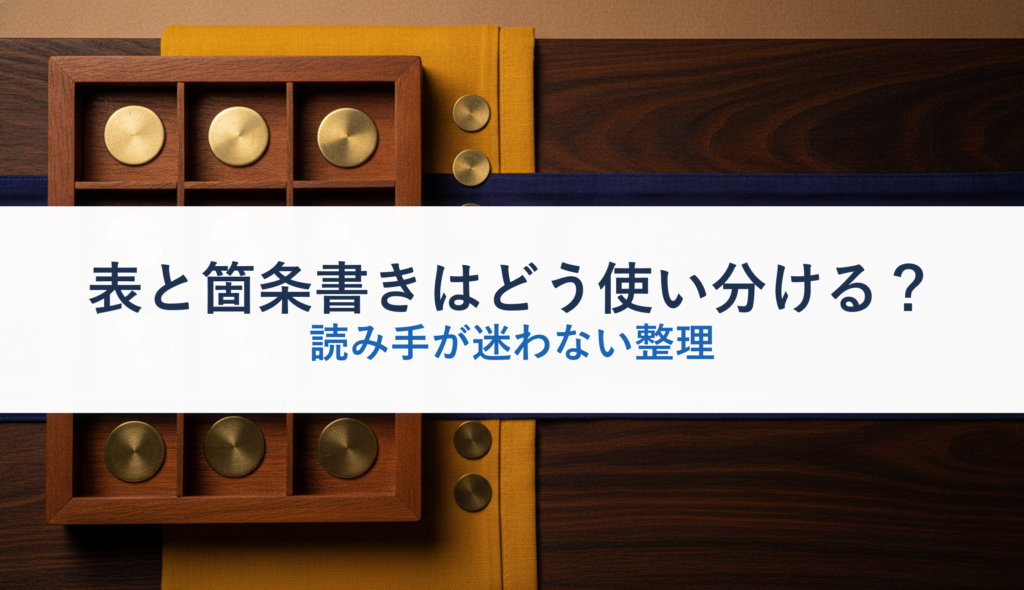表と箇条書きはどう使い分ける？｜読み手が迷わない整理