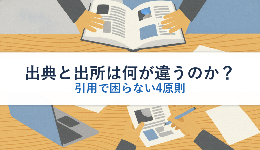 出典と出所は何が違うのか？｜引用で困らない4原則