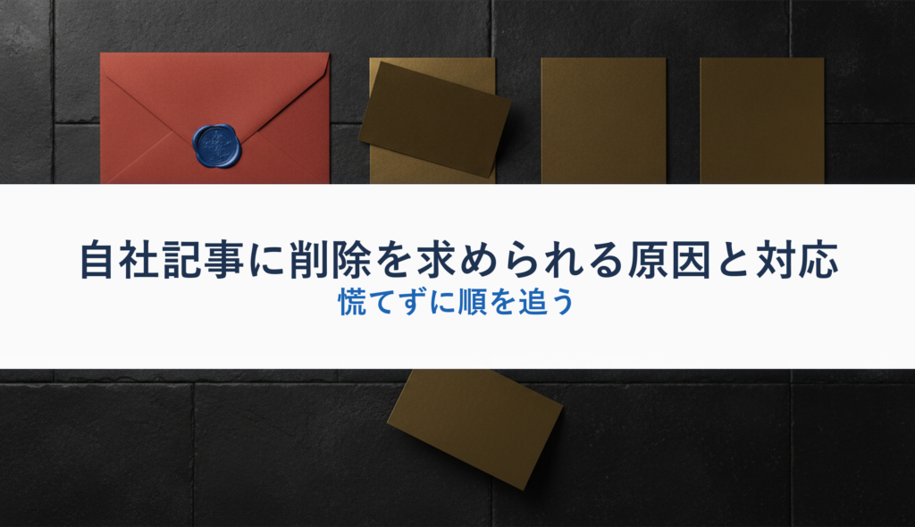 自社記事に削除を求められる原因と対応｜慌てずに順を追う