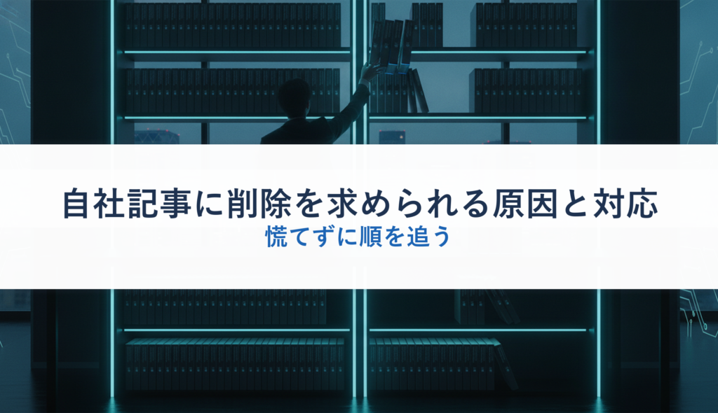 自社記事に削除を求められる原因と対応｜慌てずに順を追う