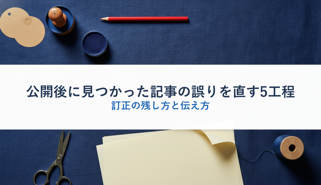 公開後に見つかった記事の誤りを直す5工程｜訂正の残し方と伝え方