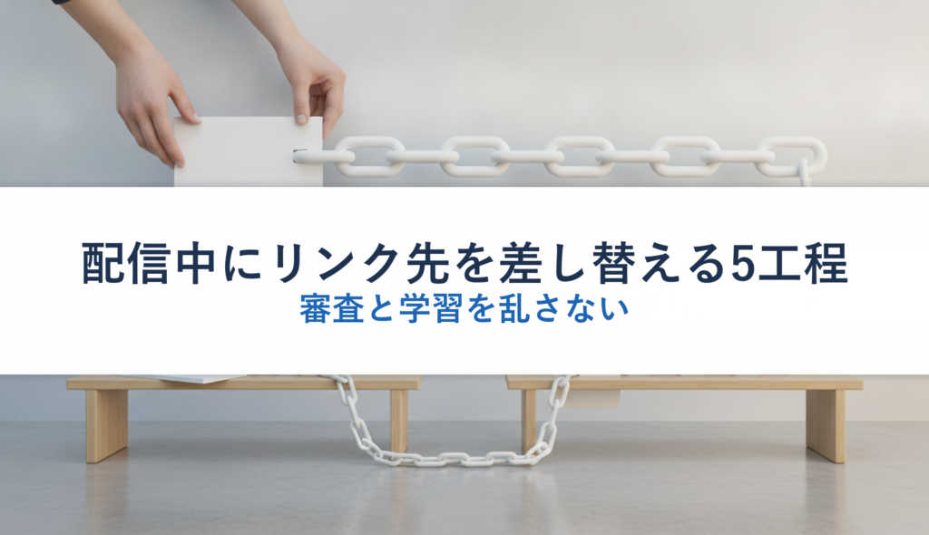 配信中にリンク先を差し替える5工程｜審査と学習を乱さない