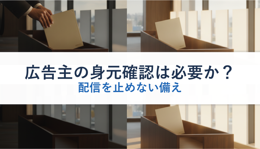 広告主の身元確認は必要か？｜配信を止めない備え