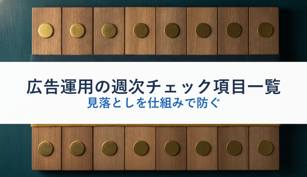 広告運用の週次チェック項目一覧｜見落としを仕組みで防ぐ