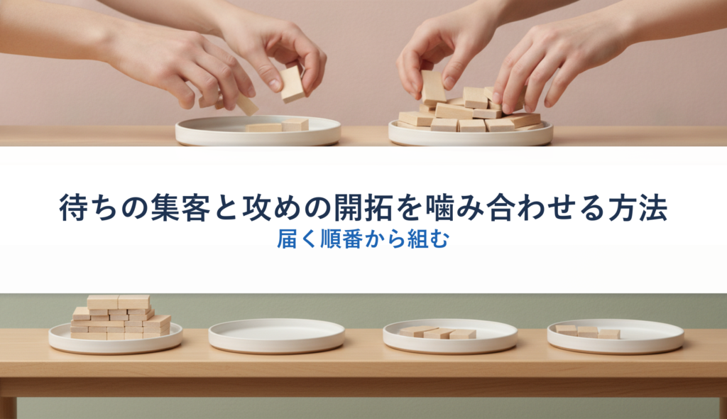 待ちの集客と攻めの開拓を噛み合わせる方法｜届く順番から組む
