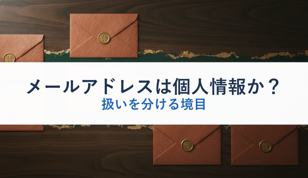 メールアドレスは個人情報か？｜扱いを分ける境目