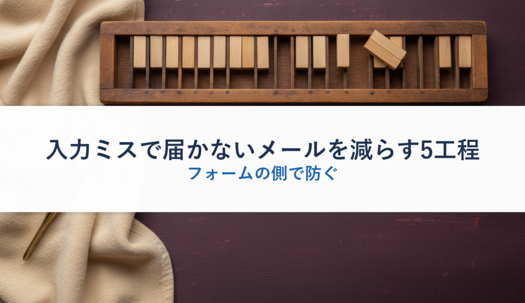 入力ミスで届かないメールを減らす5工程｜フォームの側で防ぐ