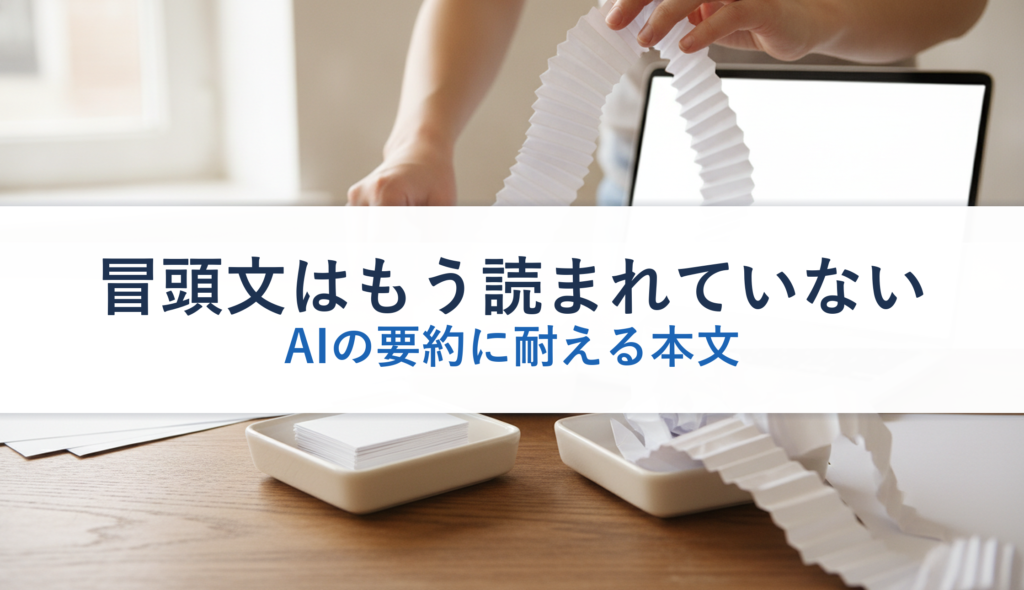 冒頭文はもう読まれていない｜AIの要約に耐える本文