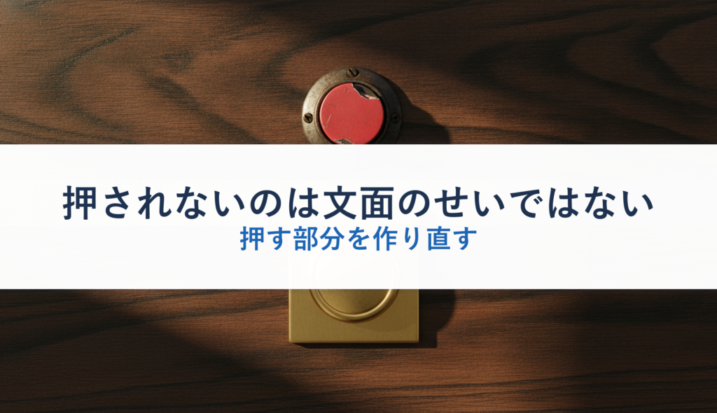 押されないのは文面のせいではない｜押す部分を作り直す